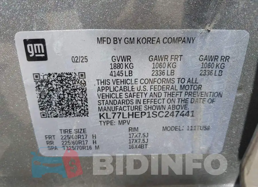 KL77LHEP1SC247441 Photo# 8