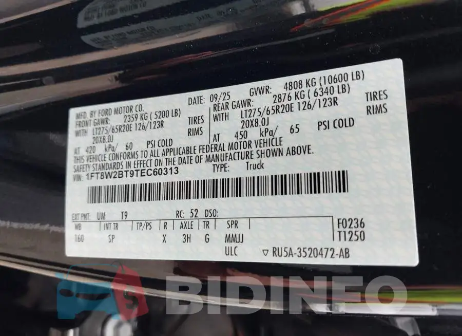 1FT8W2BT9TEC60313 Photo# 9