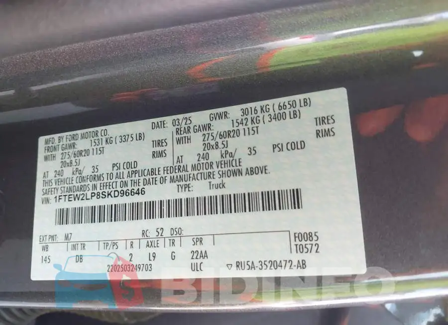 1FTEW2LP8SKD96646 Photo# 9