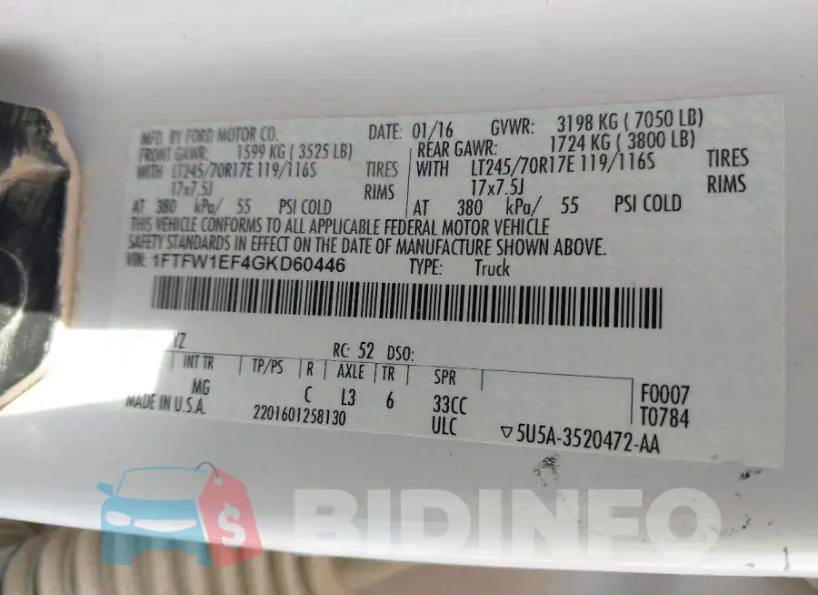 1FTFW1EF4GKD60446 Photo# 9