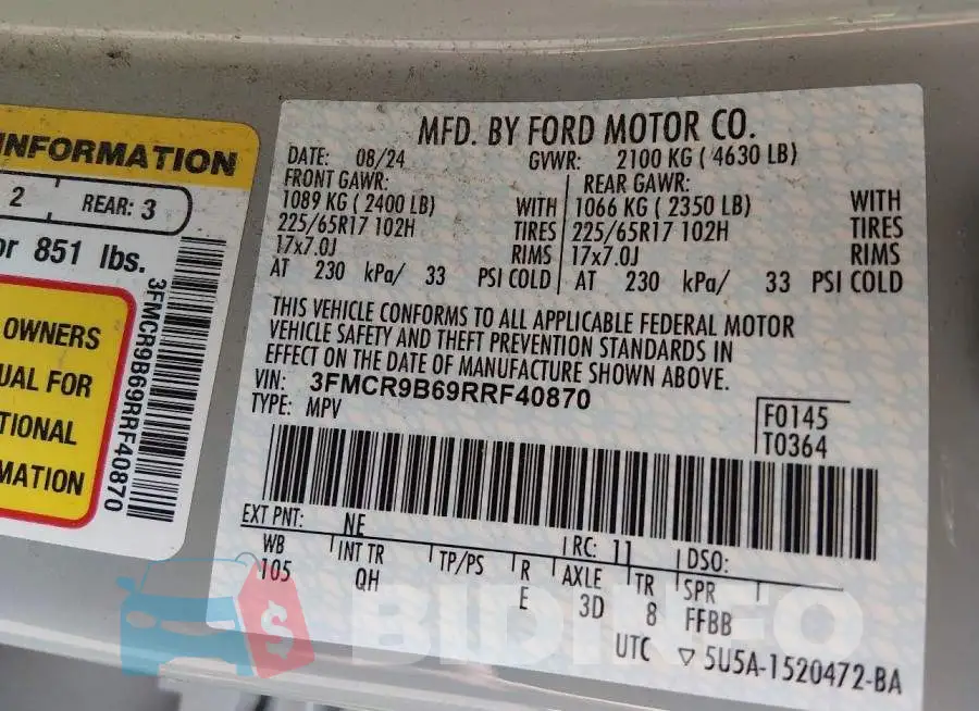 3FMCR9B69RRF40870 Photo# 9