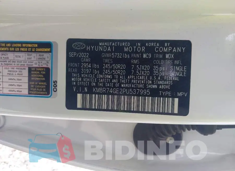 KM8R74GE2PU537995 Photo# 9