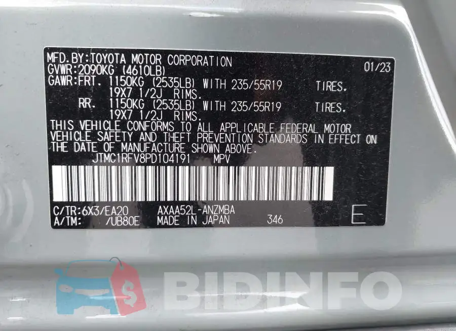 JTMC1RFV8PD104191 Photo# 9