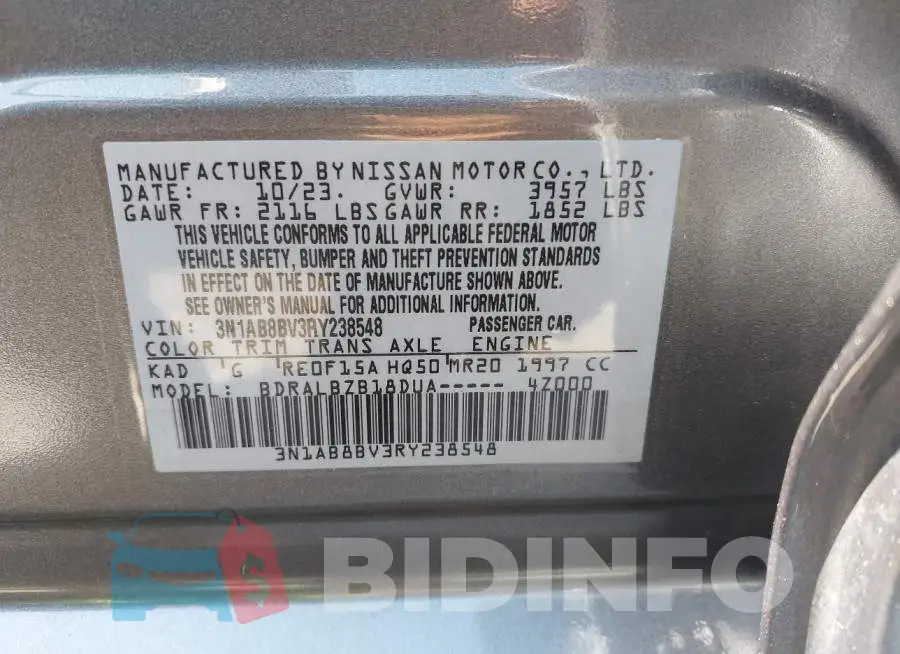 3N1AB8BV3RY238548 Photo# 9