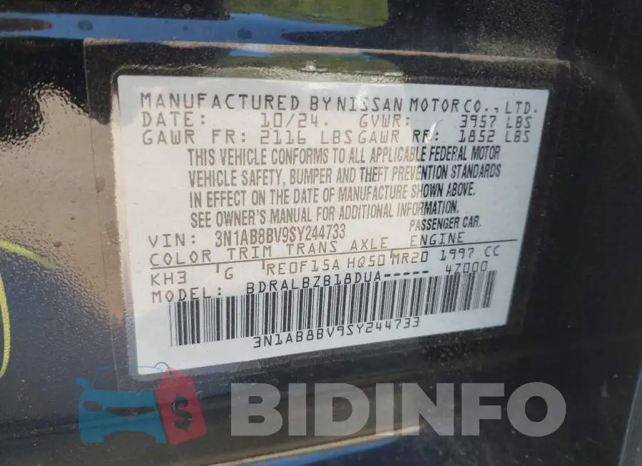 3N1AB8BV9SY244733 Photo# 9