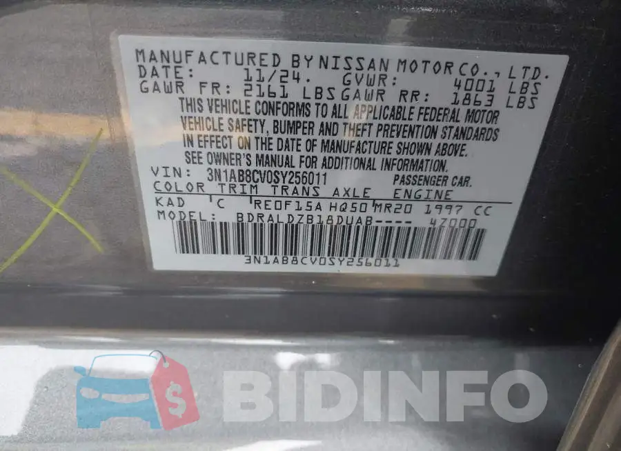 3N1AB8CV0SY256011 Photo# 9