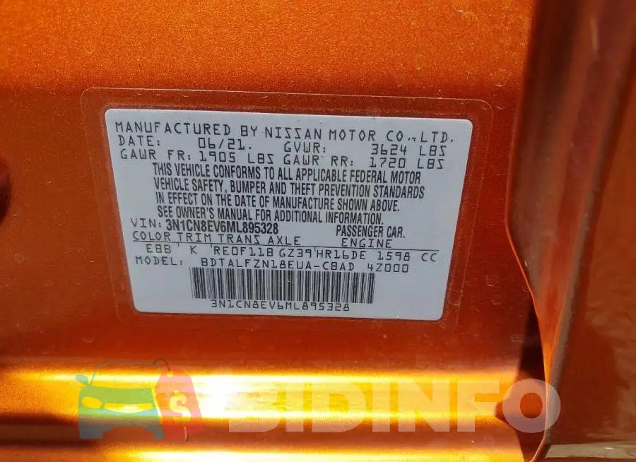 3N1CN8EV6ML895328 Photo# 9