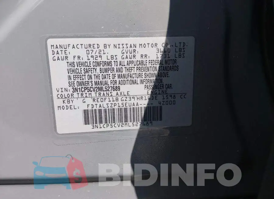 3N1CP5CV2ML527689 Photo# 9