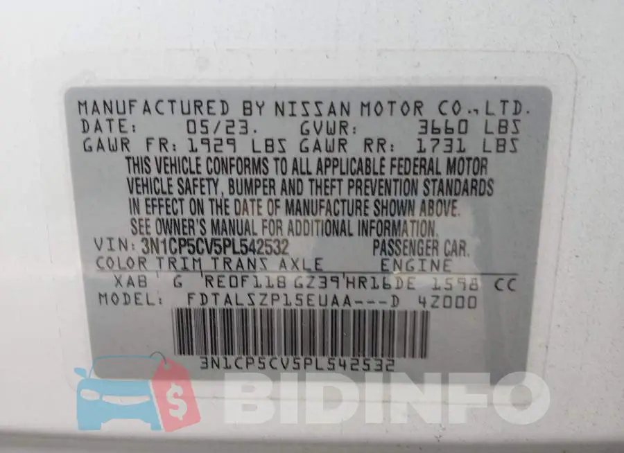 3N1CP5CV5PL542532 Photo# 9