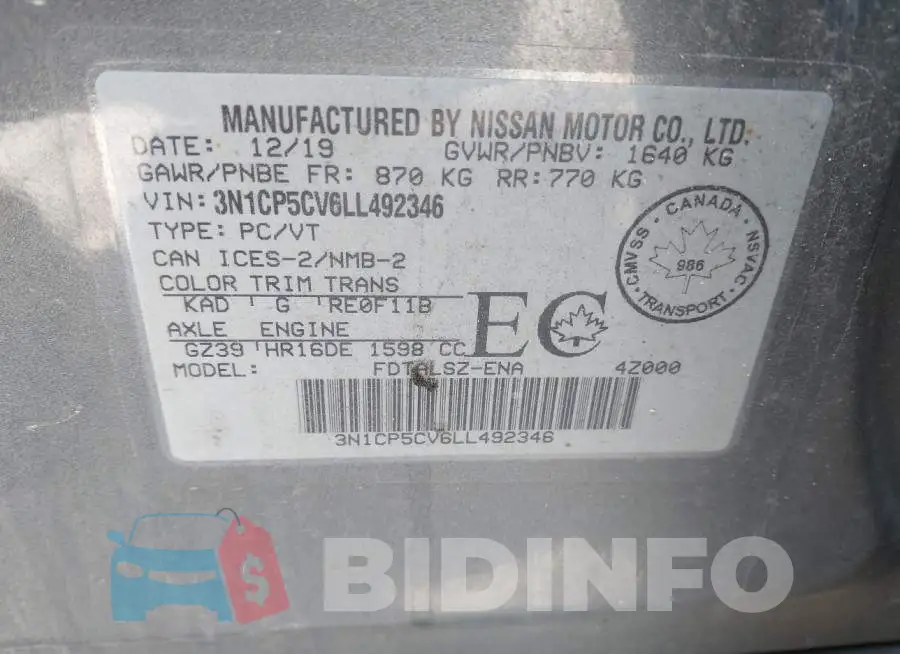 3N1CP5CV6LL492346 Photo# 9