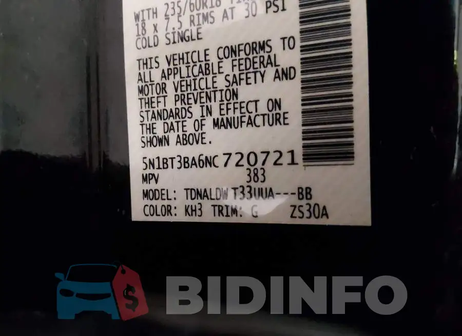 5N1BT3BA6NC720721 Photo# 9