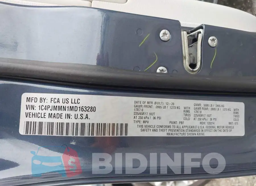 1C4PJMMN1MD163280 Photo# 9