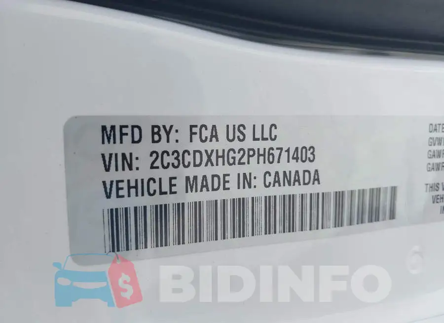 2C3CDXHG2PH671403 Photo# 9