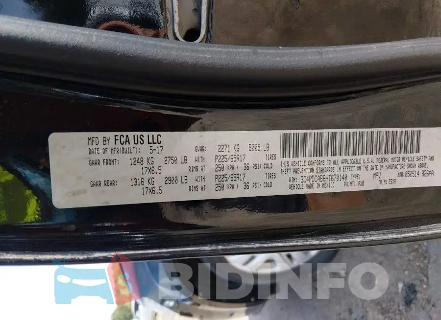 3C4PDCAB6HT670140 Photo# 9