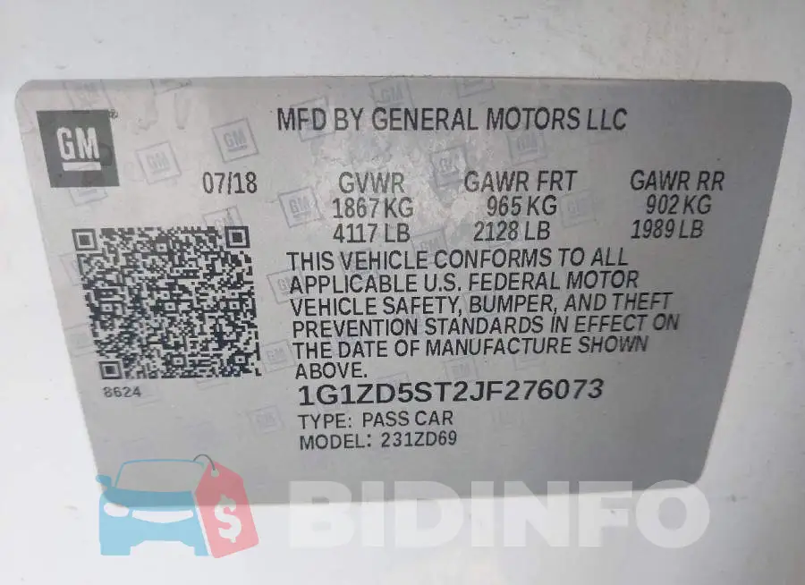 1G1ZD5ST2JF276073 Photo# 9