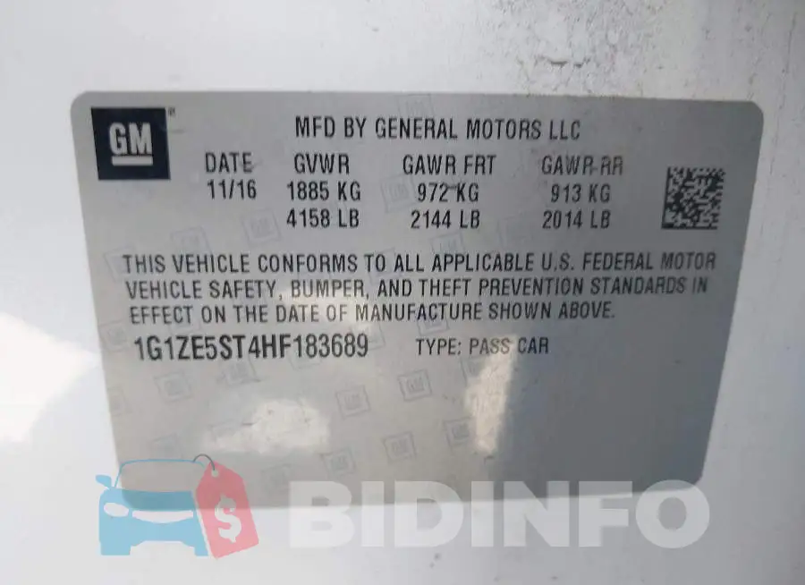 1G1ZE5ST4HF183689 Photo# 9