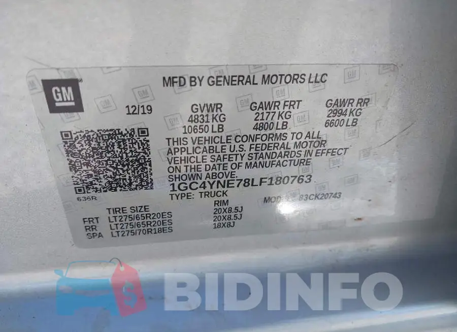 1GC4YNE78LF180763 Photo# 8