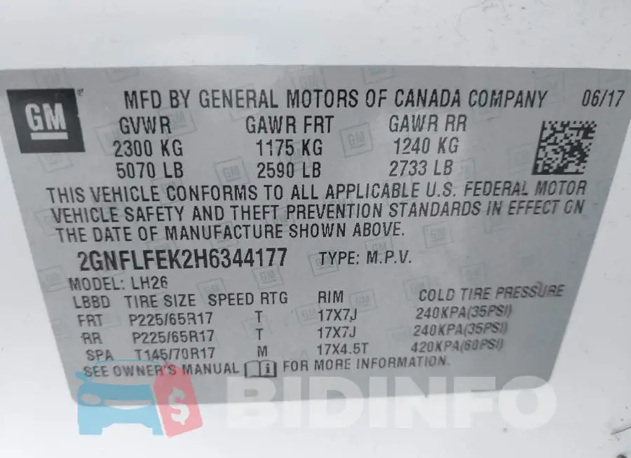 2GNFLFEK2H6344177 Photo# 9