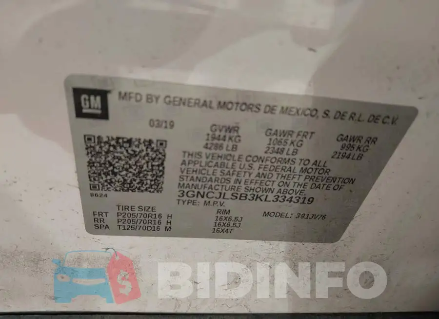3GNCJLSB3KL334319 Photo# 9