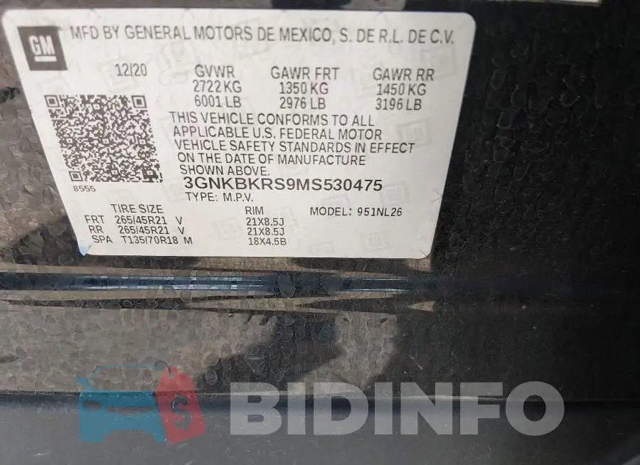 3GNKBKRS9MS530475 Photo# 9