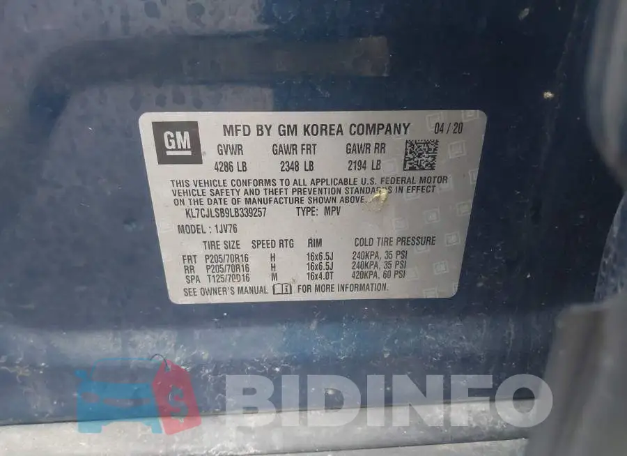 KL7CJLSB9LB339257 Photo# 9