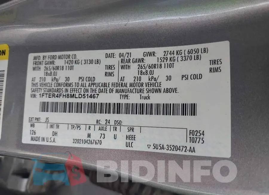 1FTER4FH8MLD51467 Photo# 9