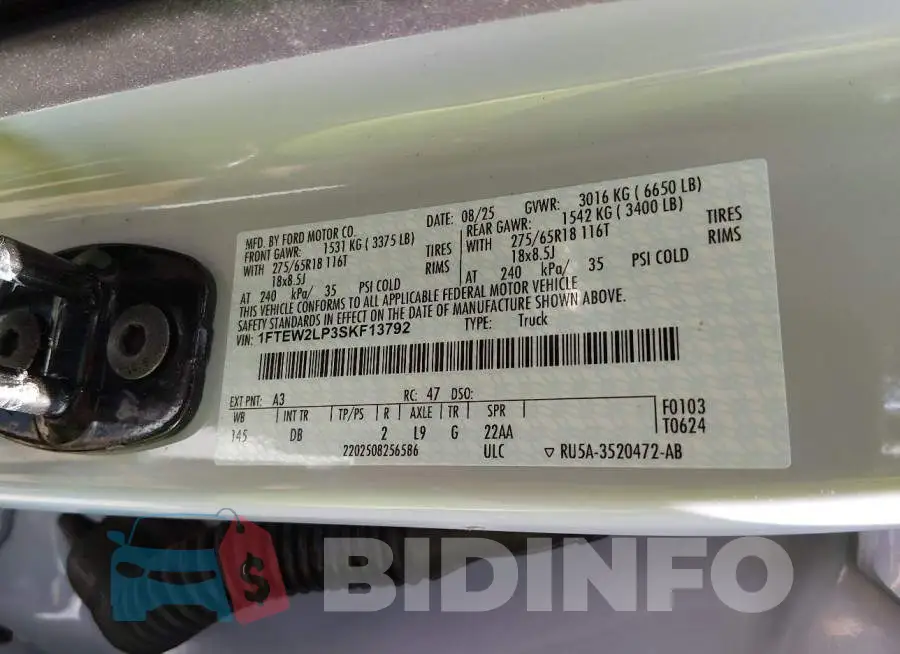 1FTEW2LP3SKF13792 Photo# 9