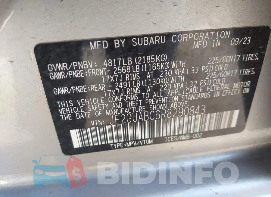 JF2GUABC6R8290843 Photo# 9