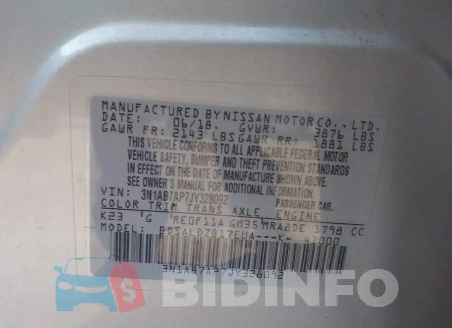 3N1AB7AP7JY328092 Photo# 9