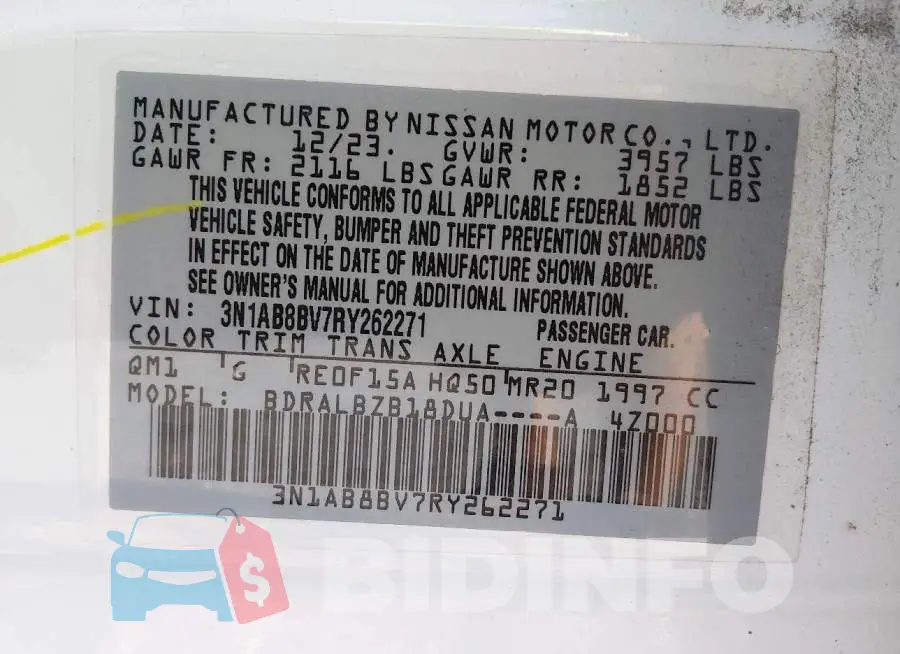 3N1AB8BV7RY262271 Photo# 9