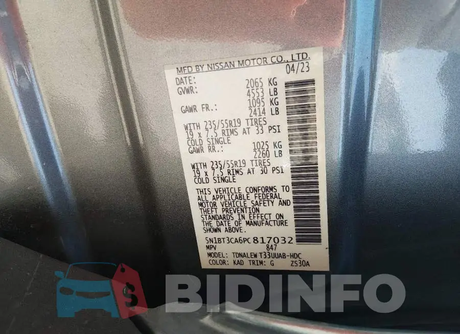 5N1BT3CA6PC817032 Photo# 9