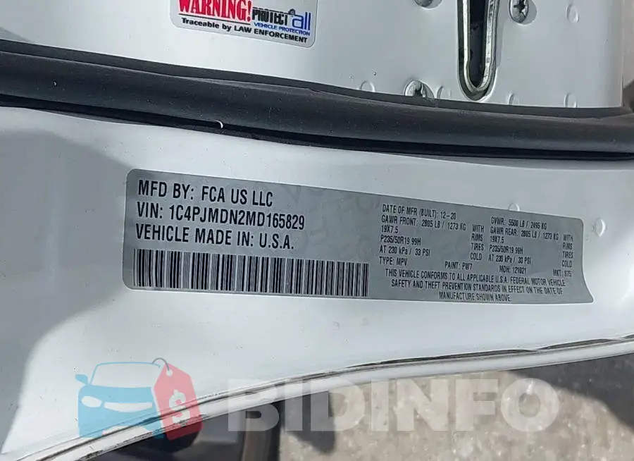 1C4PJMDN2MD165829 Photo# 9