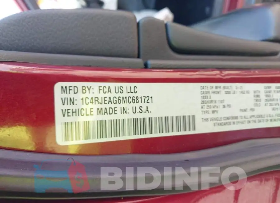 1C4RJEAG6MC681721 Photo# 9