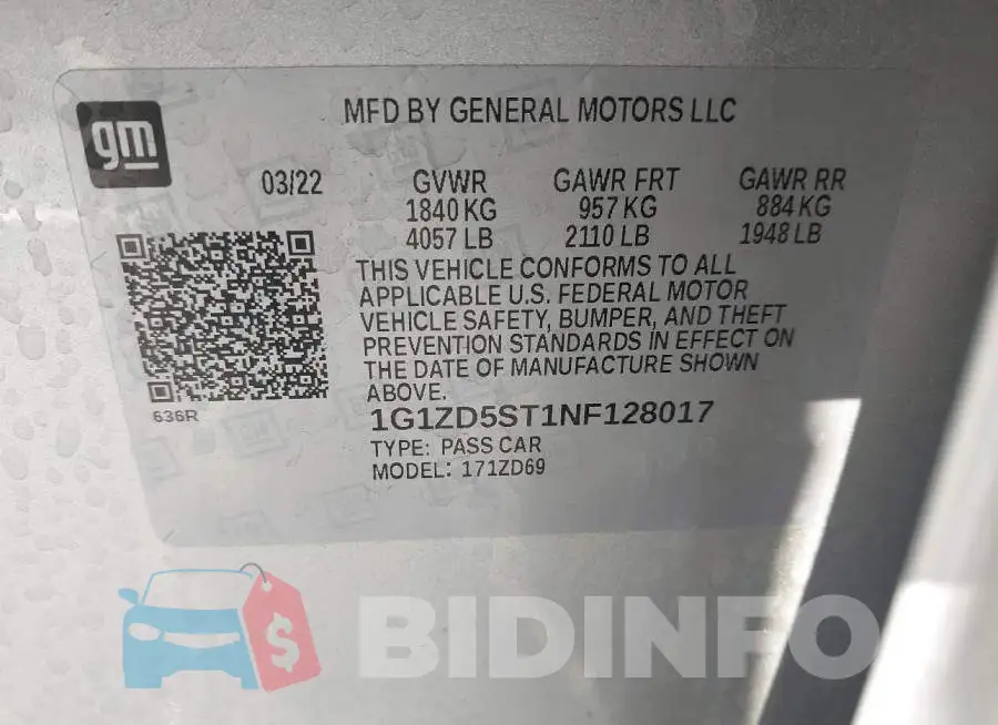 1G1ZD5ST1NF128017 Photo# 9
