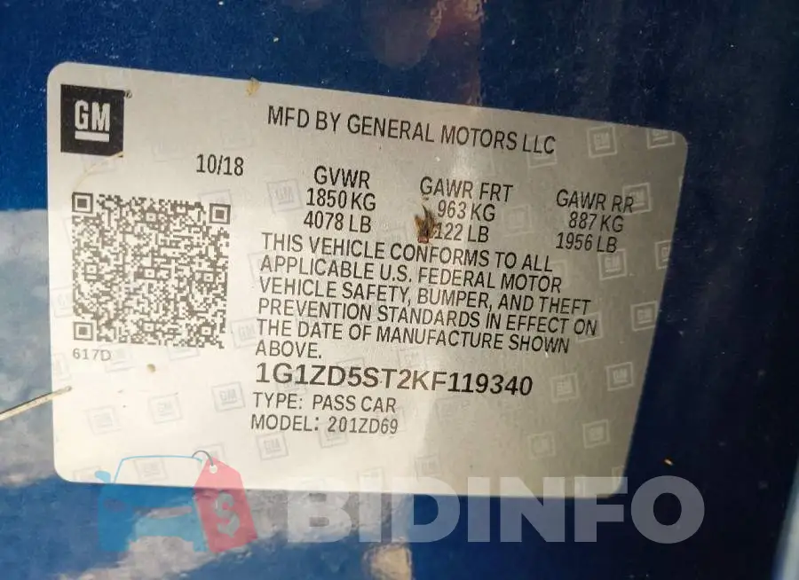 1G1ZD5ST2KF119340 Photo# 9