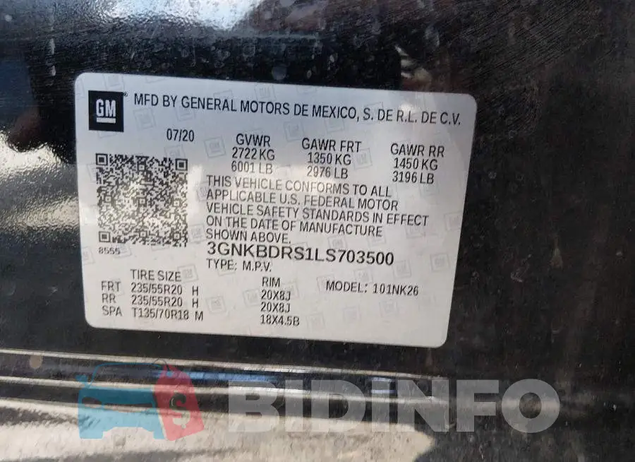 3GNKBDRS1LS703500 Photo# 9