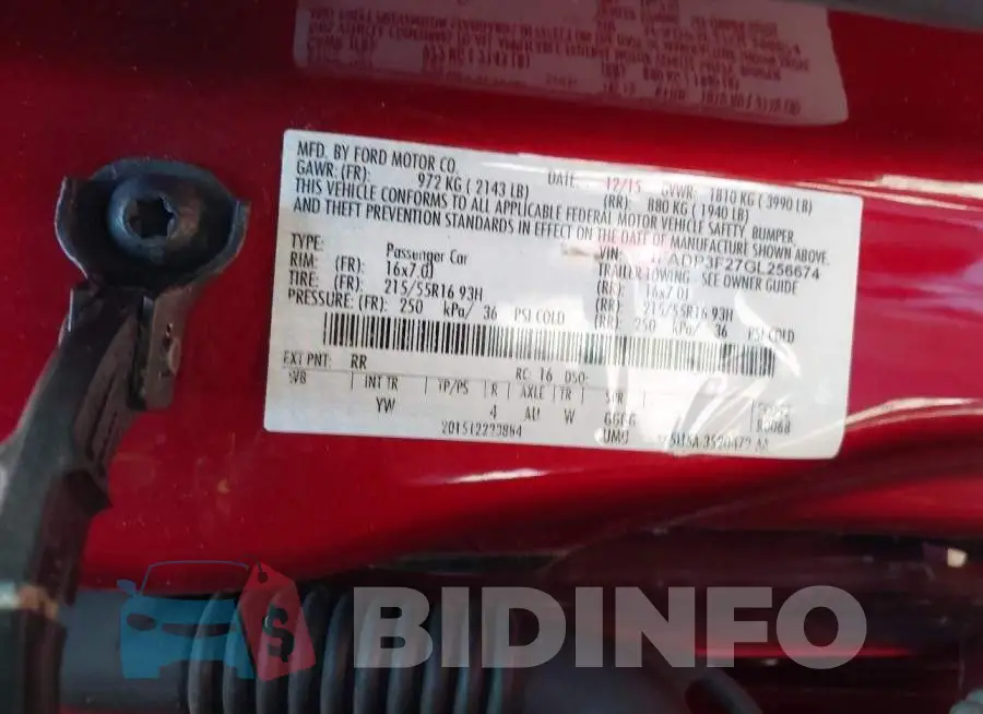 1FADP3F27GL256674 Photo# 9