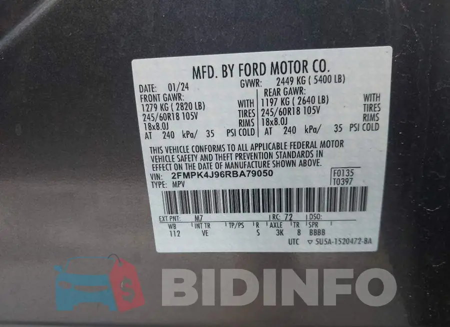 2FMPK4J96RBA79050 Photo# 9