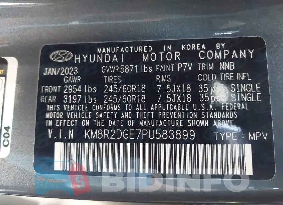 KM8R2DGE7PU583899 Photo# 9