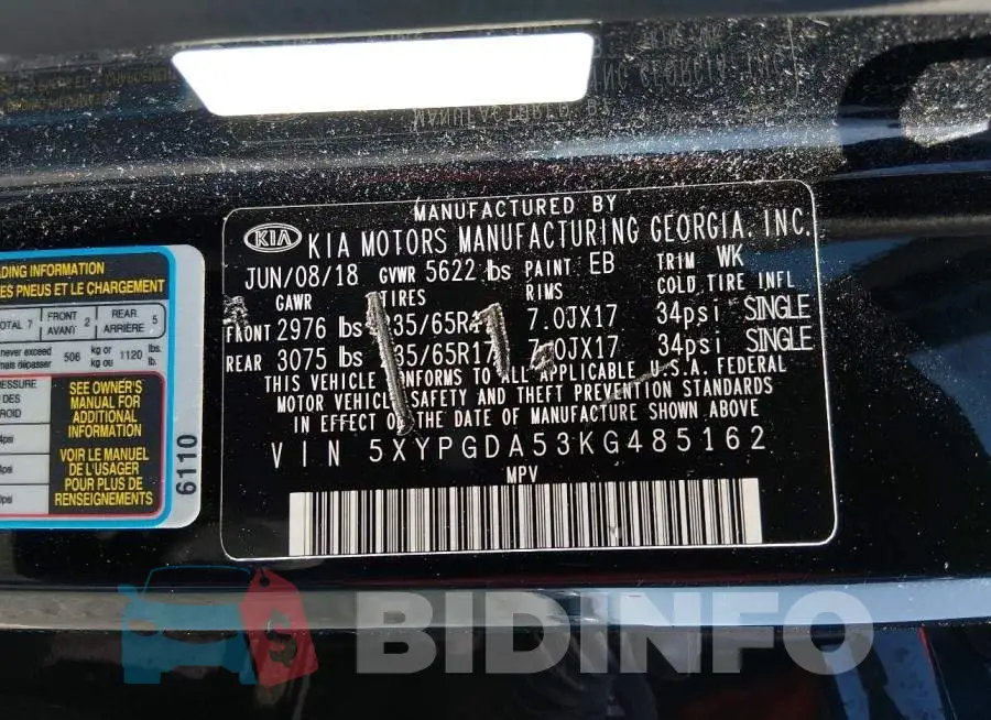 5XYPGDA53KG485162 Photo# 9