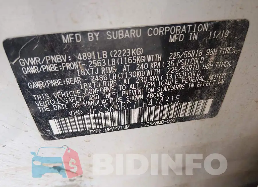 JF2SKARC7LH474315 Photo# 9