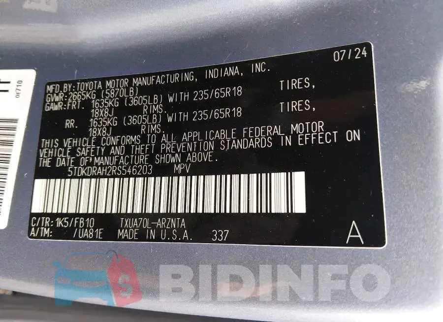 5TDKDRAH2RS546203 Photo# 9