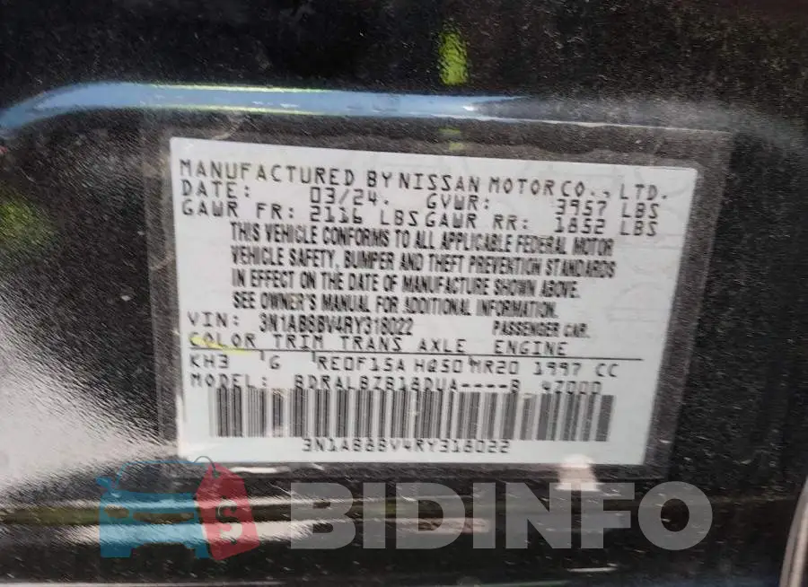 3N1AB8BV4RY318022 Photo# 9