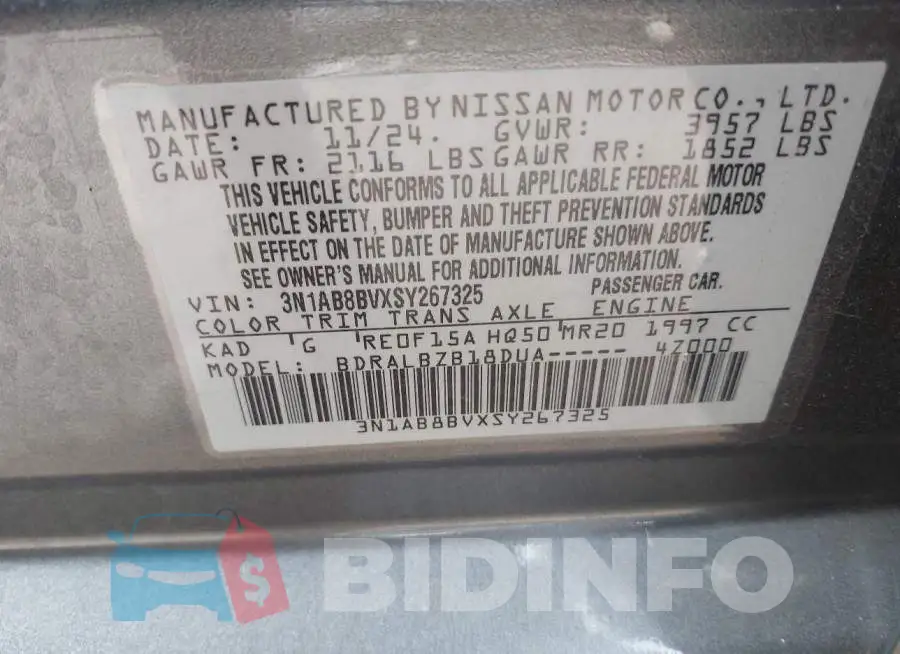 3N1AB8BVXSY267325 Photo# 9