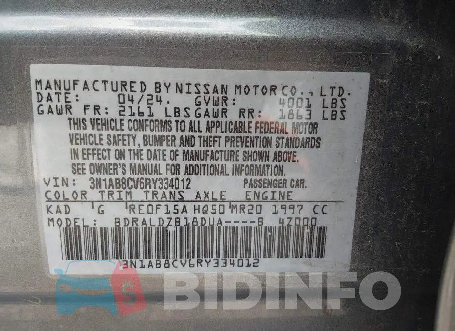 3N1AB8CV6RY334012 Photo# 9