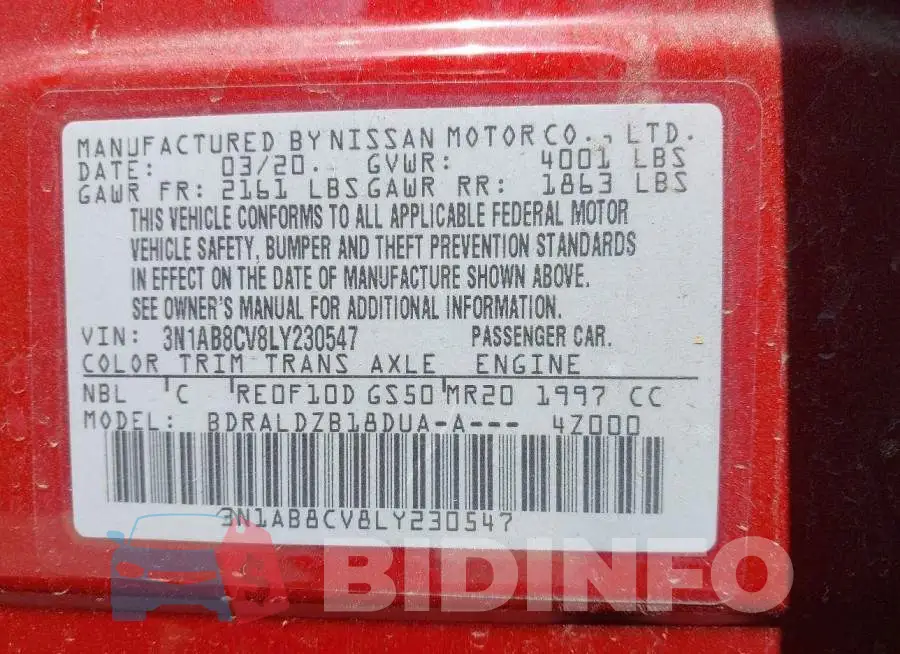 3N1AB8CV8LY230547 Photo# 9