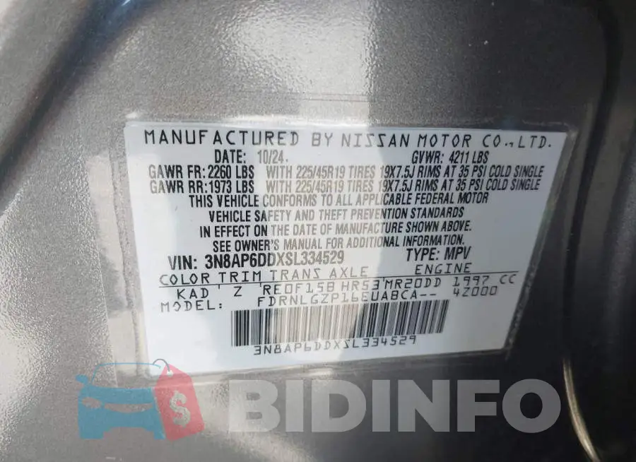 3N8AP6DDXSL334529 Photo# 9
