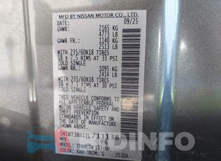 5N1BT3BB1TC711138 Photo# 9