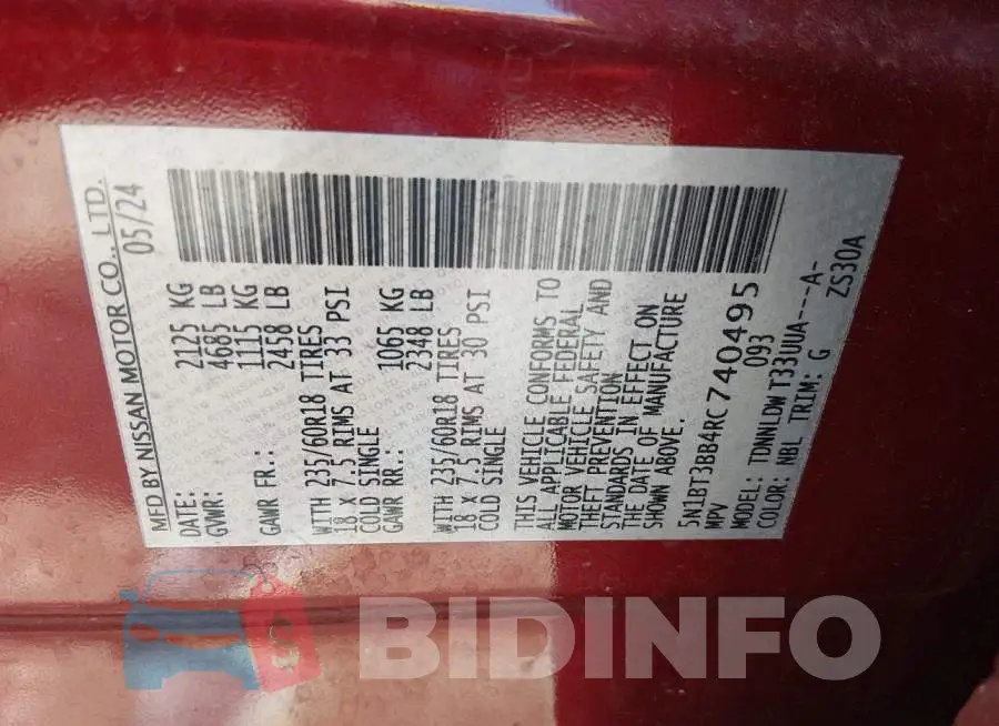 5N1BT3BB4RC740495 Photo# 9