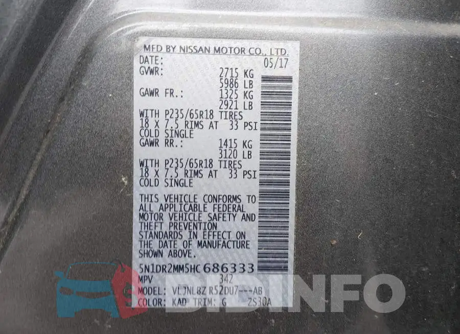 5N1DR2MM5HC686333 Photo# 9
